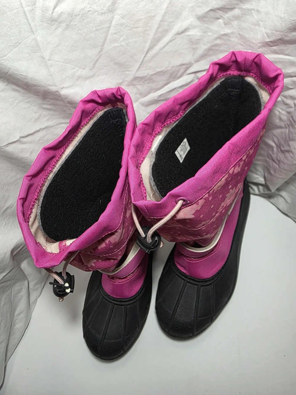 Columbia Girls Magenta Floral Winter Boots
